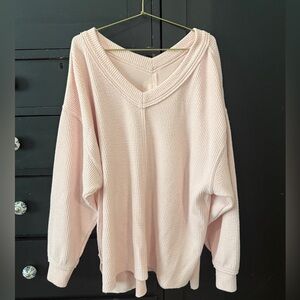 Aerie Pink V-Neck Sweater